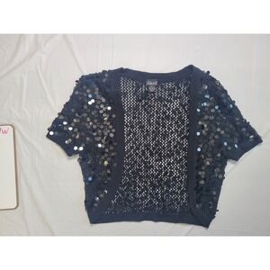 Womens Cejon Accessories Inc.  Black short sleeve cardigan. ‎ Size Medium/Large.